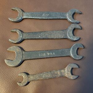 4 Early 1900’s Ford Drop Forged Carbon Steel Metal Wrench Set